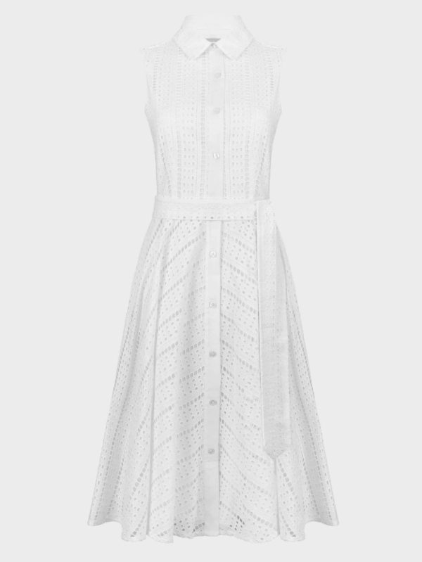 EMELIE COTTON EMBROIDERED FIT AND FLARE DRESS e1596640970504