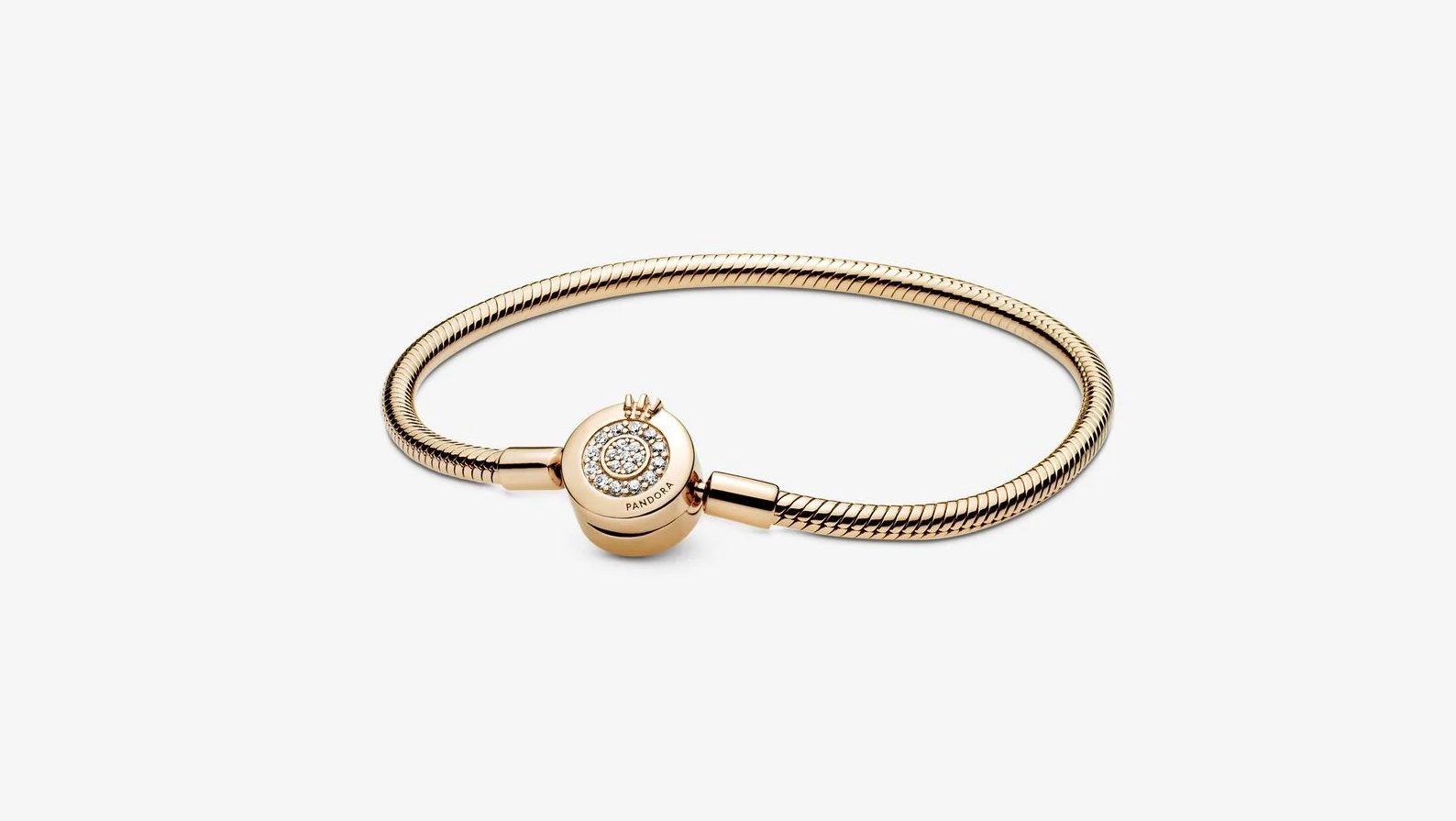 Pandora Moments Sparkling Crown O Snake Chain Bracelet